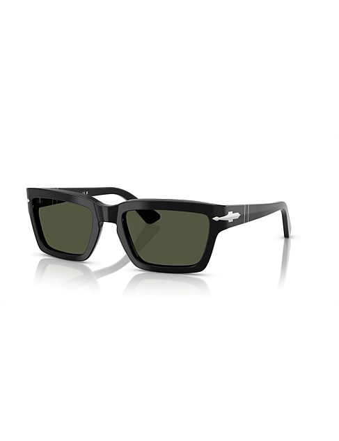 Rectangle BLACK GREEN Sunglasses