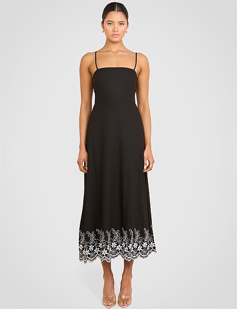 IRIS EMBROIDERED MIDI DRESS