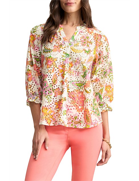 BRODERIE PRINTED SHIRT - MULTICOLOUR