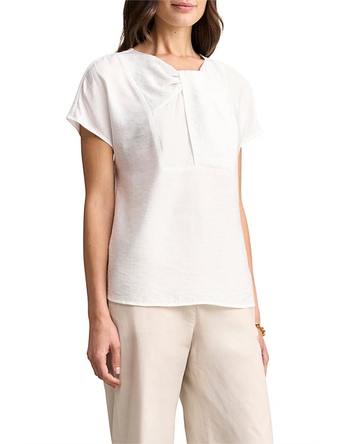 TEXTURE TWIST BLOUSE - WHITE