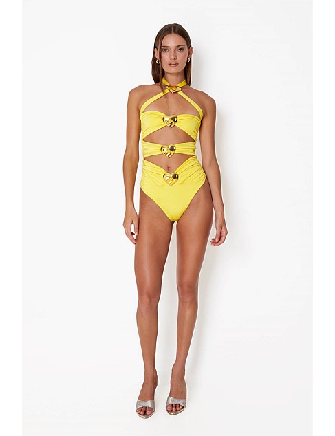 Diamond Heart Cut-Out Swimsuit