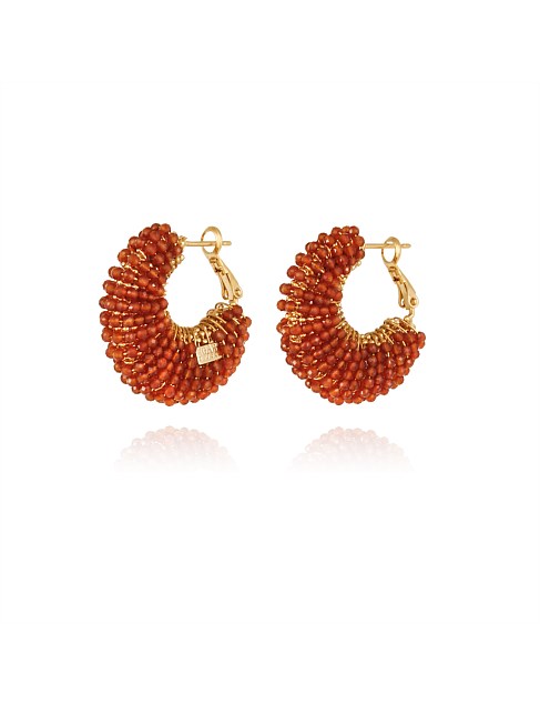 IZZIA BEADED HOOP EARRINGS SMALL