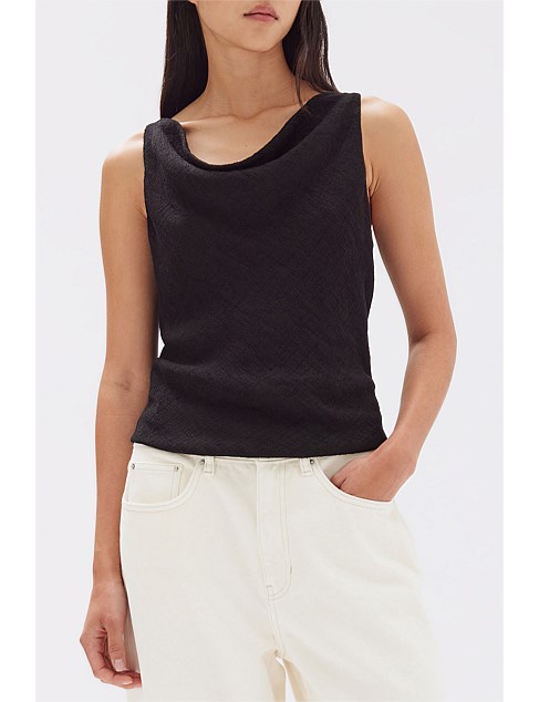 Reign Textured Top Black