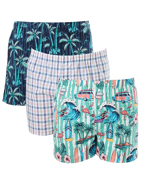 SURFIN PALMS COTTON BOXER 3 PACK