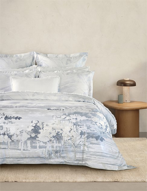 SORENO TAILORED QUILT COVER QUEEN IN MIRAGE BLUE