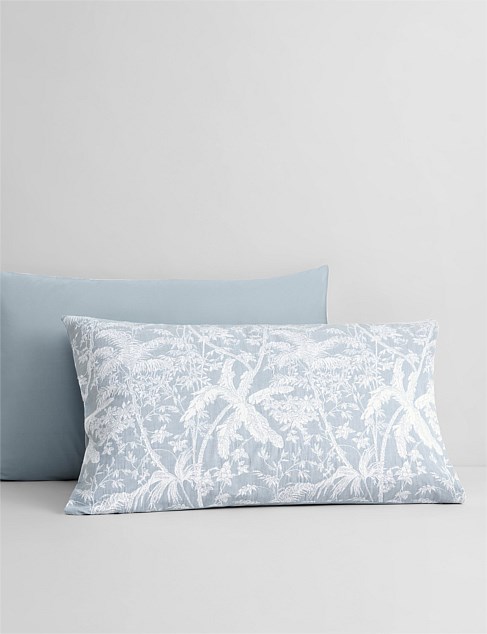 PALMIER PILLOWCASE PAIR IN MIRAGE BLUE