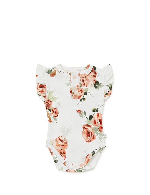 Rosebud Short Sleeve Organic Bodysuit