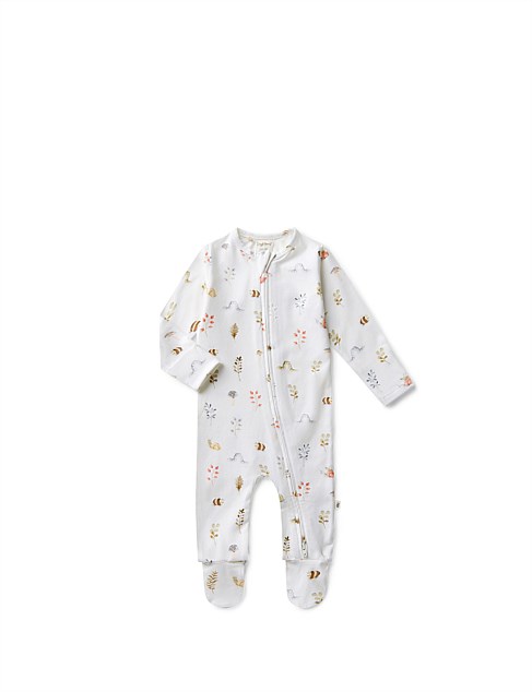 Garden Friends Organic Snuggle Sleepsuit Zip Footie