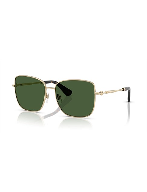 Square GOLD DARK GREEN Sunglasses