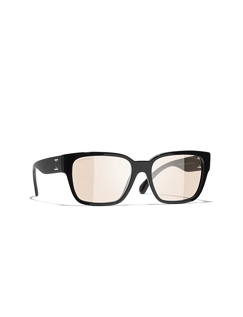 Rectangle BLACK BLUE LIGHT FILTER LIGHT BROWN Sunglasses