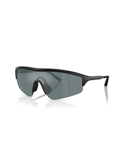 R-7 Irregular BLACK GREY FLASH MIRROR Sunglasses