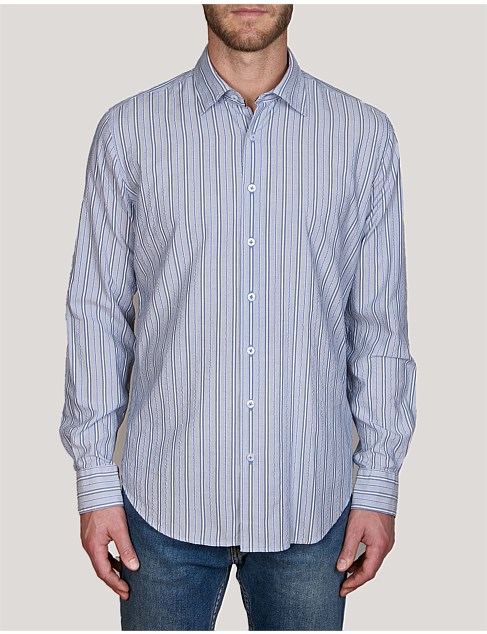 LS MASSA TENCEL STRIPE SHIRT