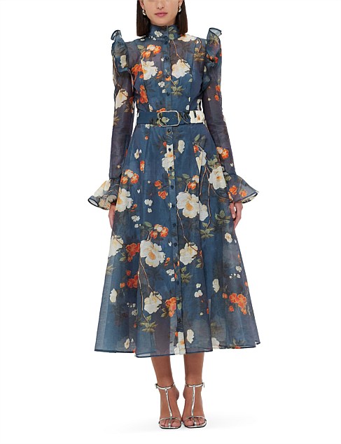 Katrina Butterfly Sleeve Midi Dress