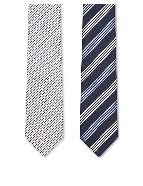 2PK STRIPE AND DIAG TIES