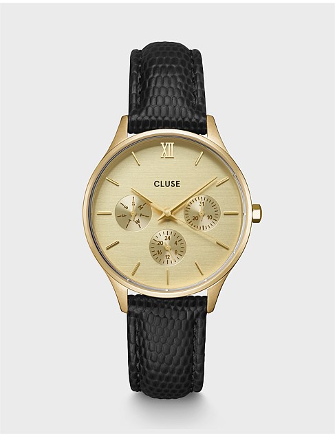 Minuit Multifunction Gold/Black Leather