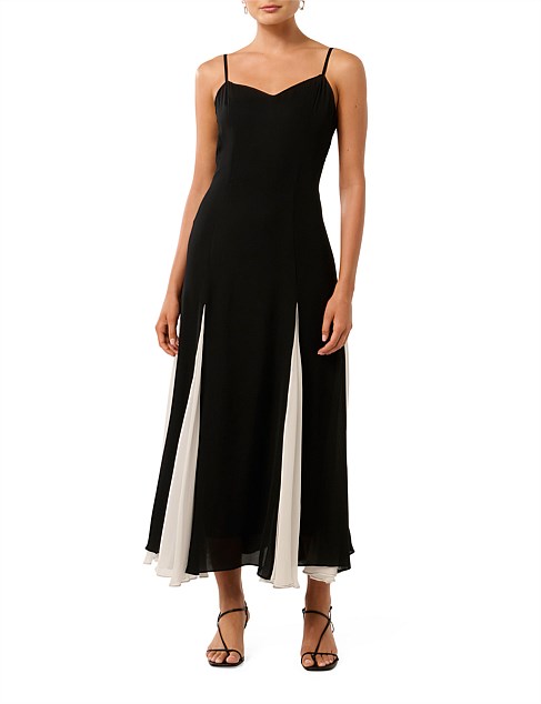 DAHLIA CONTRAST GODET MAXI DRESS