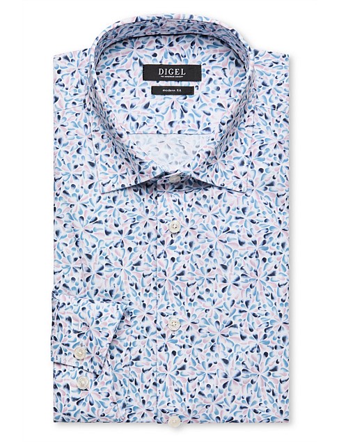 LS DABATO CTTN PNT COLLAR EASY PRINT SHIRT