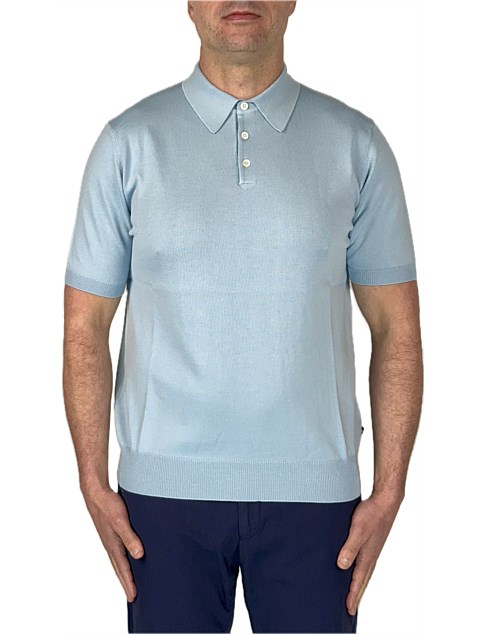 DAMY S/S BUTTON POLO PURE COTTON KNIT MODERN FIT