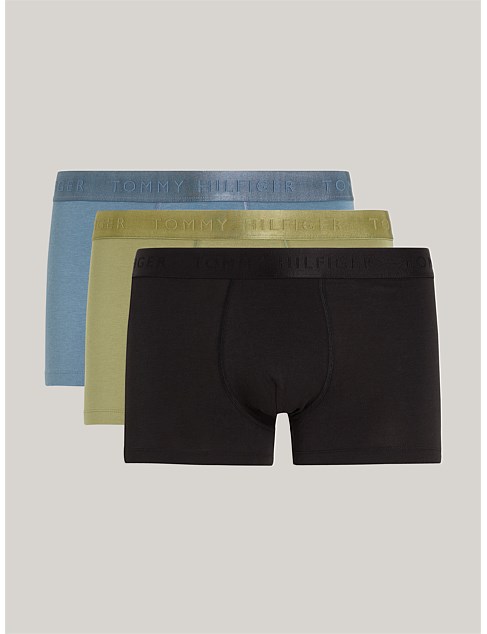 3-Pack Tonal Logo Waistband Trunks