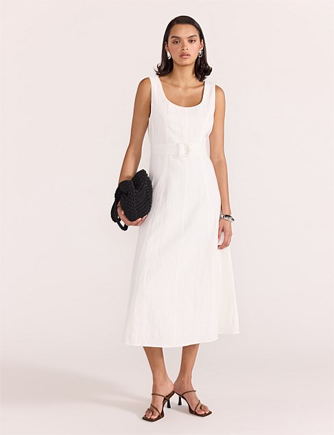 EDEN BELTED MIDI DRESS