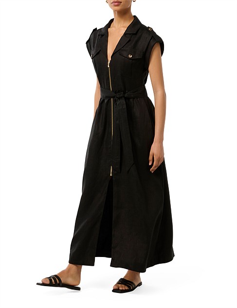 ALISON PETITE UTILITY MIDI DRESS