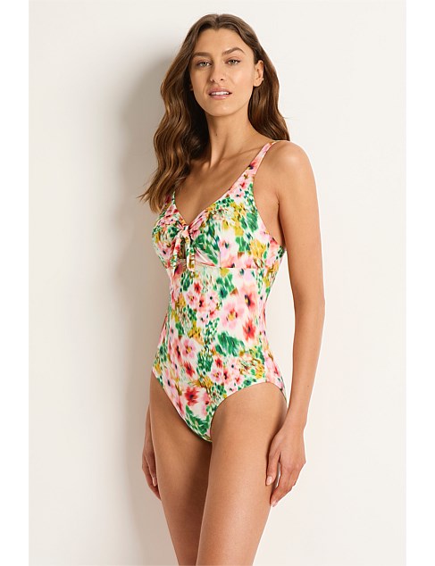 MULTI FIT TIE FRONT ONE PIECE SWIMSUIT