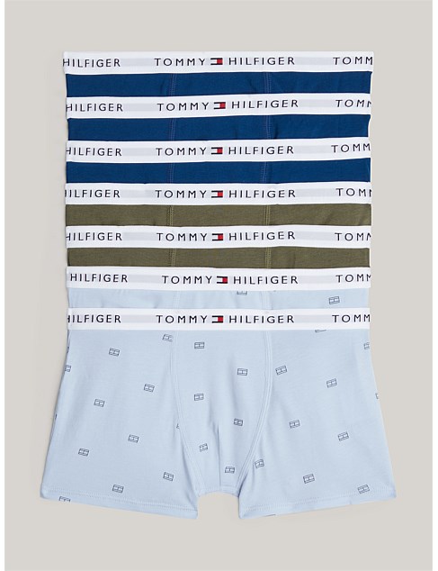 Boys 7-Pack Signature Print Logo Waistband Trunks