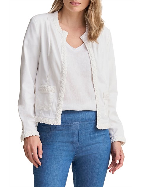 BRAID TRIM DENIM JACKET