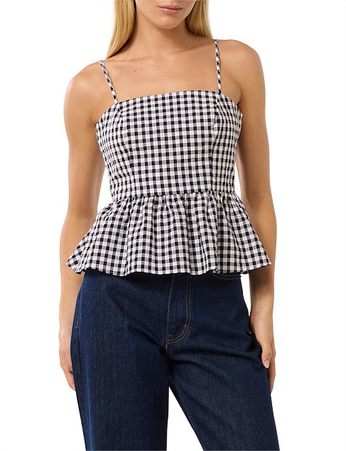 TAYAH TIE BACK PEPLUM TOP