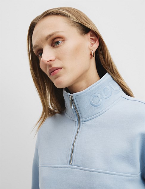 Australian Good Earth Cotton Zip Collar Sweat