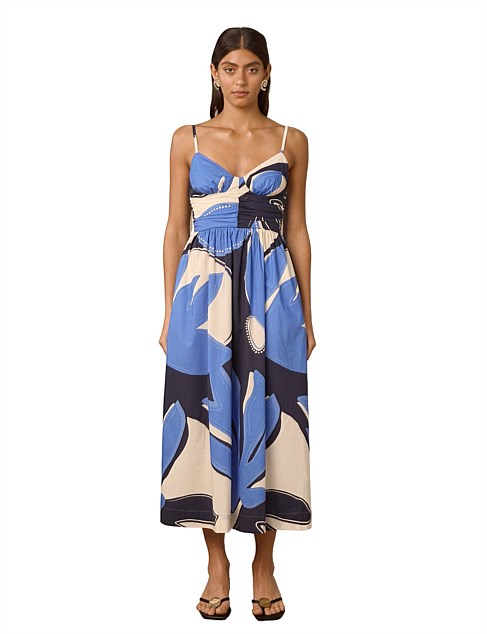 TWILIGHT PALMS MIDI DRESS