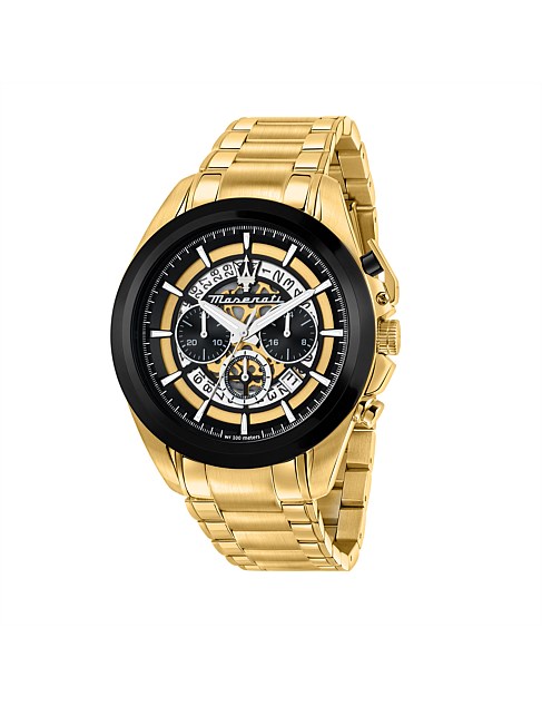 Traguardo 45mm Chronograph Black & Yellow Gold