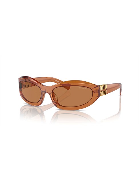 Irregular CARAMEL TRASPARENT BROWN Sunglasses