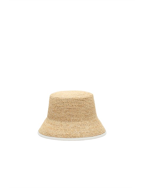 LOGO DETAIL WOVEN BUCKET HAT