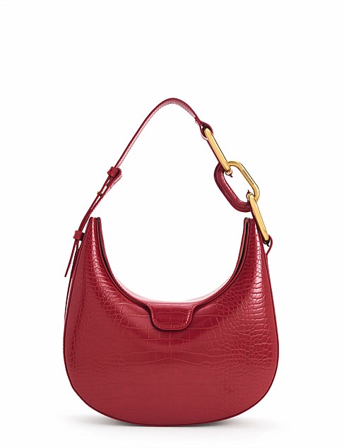 KORA CROC-EFFECT MOON BAG