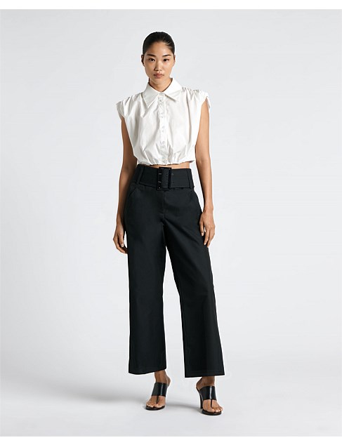 STATEMENT BUCKLE CROPPED PANT