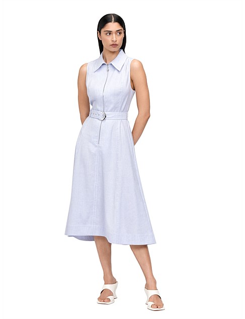 MARLED LINEN VISCOSE SHIRT DRESS