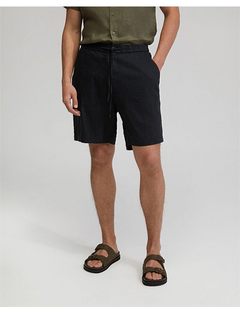 ROCCO ZIP FRONT LINEN BLEND SHORTS