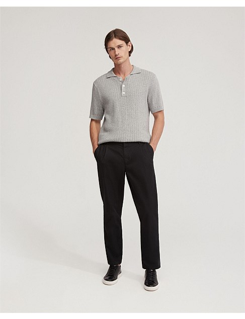 HARRISON CABLE KNIT POLO