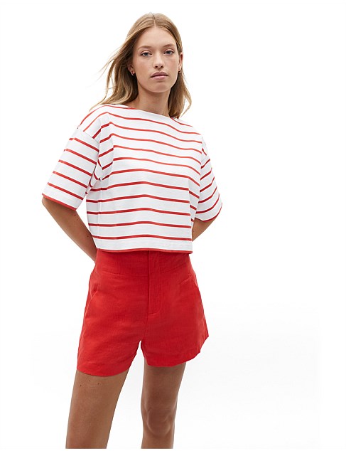 BOXY BOAT NECK TEE