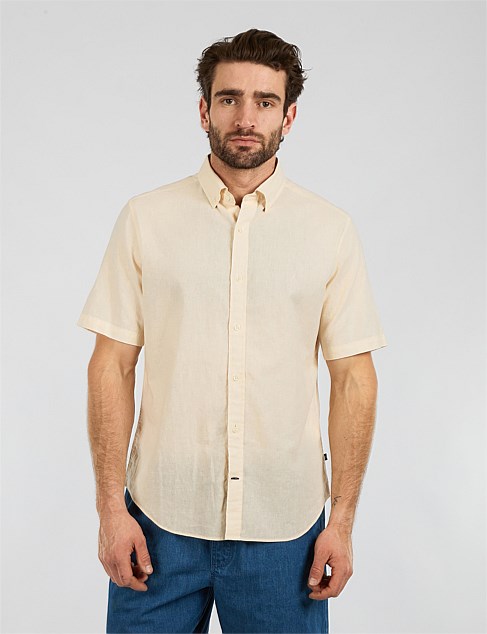 LINEN BLEND SHORT SLEEVE SHIRT