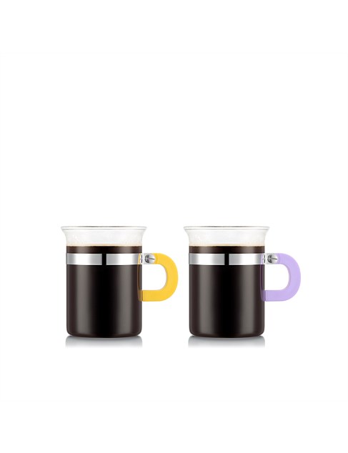 MOMA TEA GLASS 300ML SET OF 2 YELLOW & PURPLE