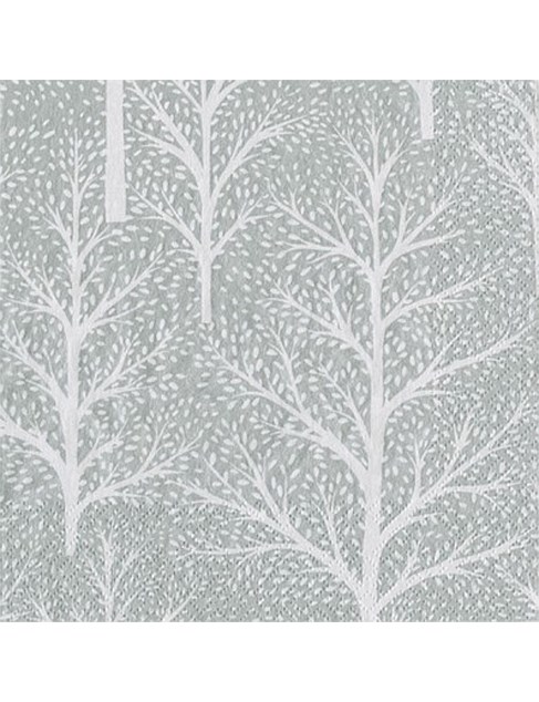 Winter Trees Silver White Lunch Napkins