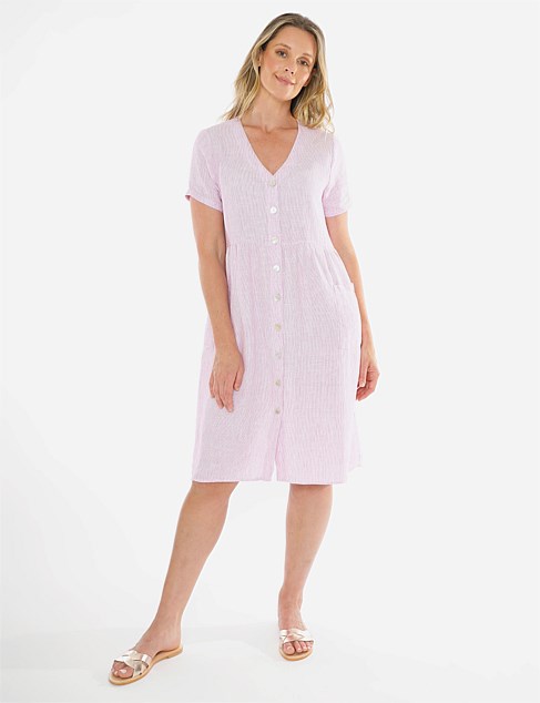 Core Stripe Button Through Dress