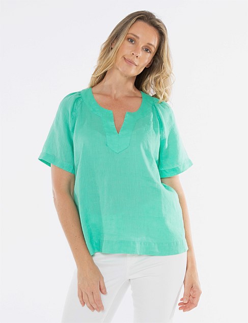 V-Neck Flutter Short Sleeve Top