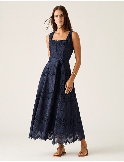 MARIANA EMBROIDERY MIDI DRESS