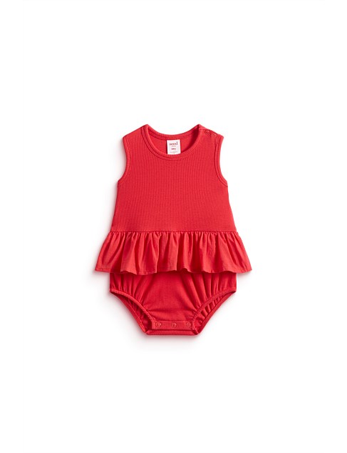 RUFFLE SPLICED ROMPER