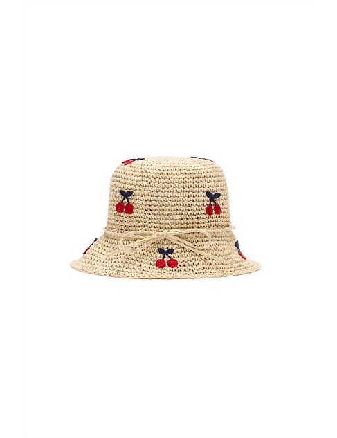 CHERRY STRAW HAT