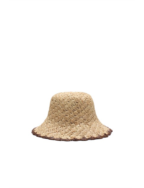 SCALLOP TRIM BUCKET HAT