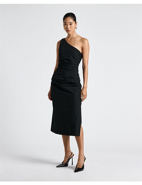 RUCHED ONE SHOULDER DRESS